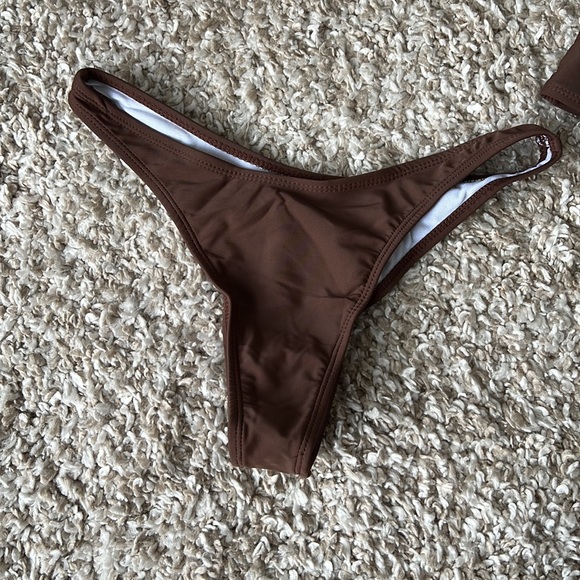 Shein Brown 2 Piece Bikini Sz S - Picture 6 of 6